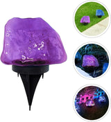 DOITOOL Solar Stone Design Outdoor LED Buried Ground Lamp Waterproof Yard Landscape Light Purple Garden Solar | Lumora