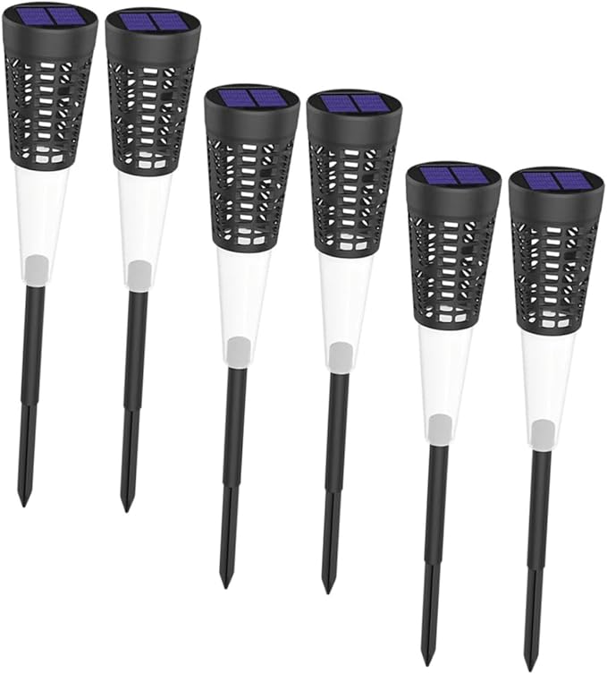 NUOBESTY 6pcs Solar Powered Lawn Lights Warm Colorful LED Garden Pathway Lights Waterproof Outdoor Yard Stakes for Patio Courtyard Walkway Decoration