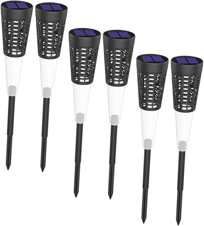 NUOBESTY 6pcs Solar Powered Lawn Lights Warm Colorful LED Garden Pathway Lights Waterproof Outdoor Yard Stakes for Patio Courtyard Walkway Decoration