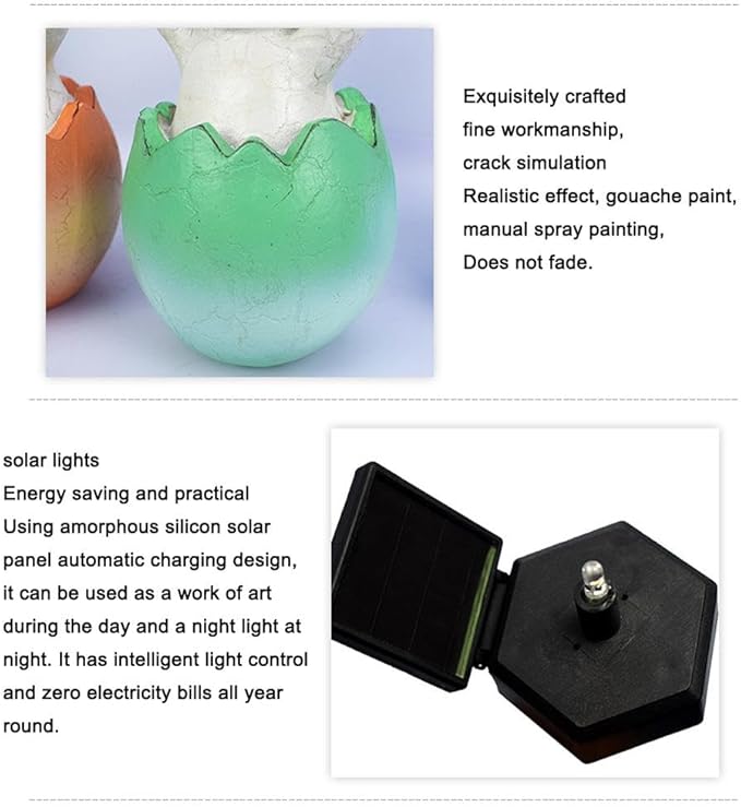 Garden Bunny Statue Solar Lights,Solar Resin Rabbit Outdoor Stake Light,Outside Waterproof Lawn Lamp,Easter Egg | Lumora