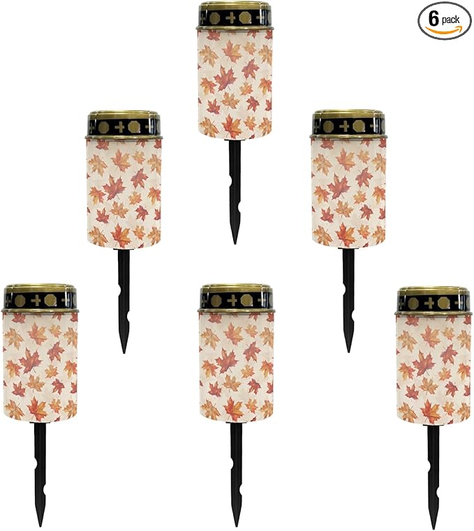 Autumn Maple Leaves Solar Lights Outdoor Waterproof Solar Garden Landscape Lighting for Outside Solar Stake Lights,Lantern Decoration for Yard Patio,Wall Light Auto On/Off