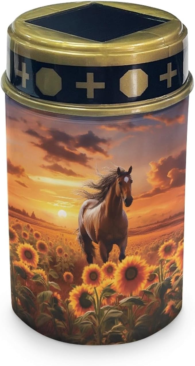 Sunflower Horse Solar Horse Lights for Outside,Solar Walkway Lights Outdoor Waterproof Solar Pathway Lights Solar Powered Lantern Landscape Lighting-Warm White
