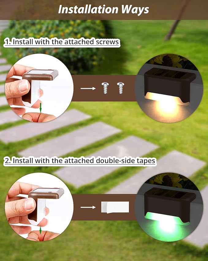 8 Pack Solar Deck Lights,Stair Waterproof Color Changing Solar Lights Pool Side Outdoor for | Lumora