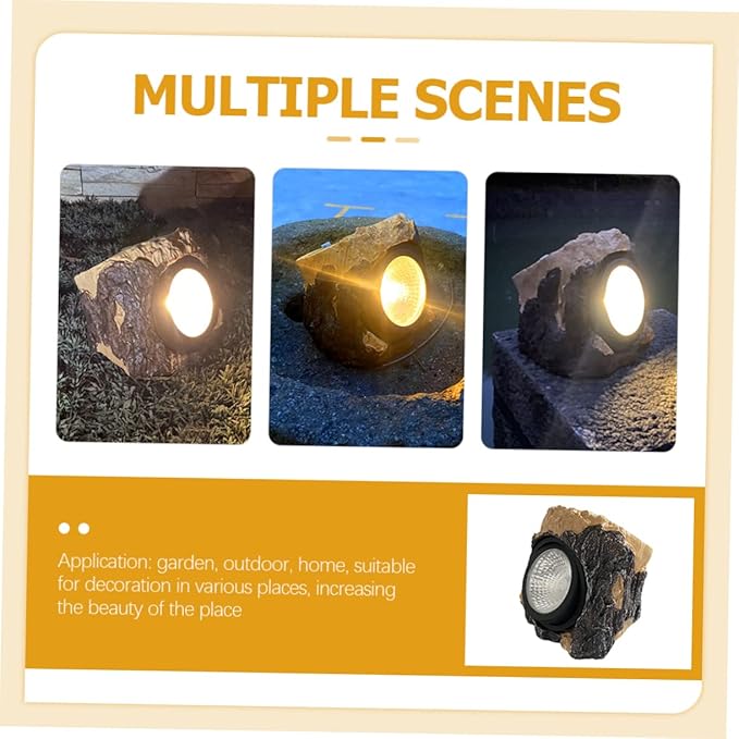 Solar Outdoor Lights for Garden Pathway Waterproof Simulated Tree Stump -Pack Solar Pathway Lights for Landscape Decoration