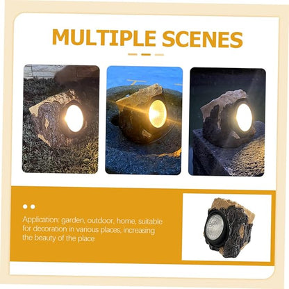 Solar Outdoor Lights for Garden Pathway Waterproof Simulated Tree Stump -Pack Solar Pathway Lights for Landscape Decoration