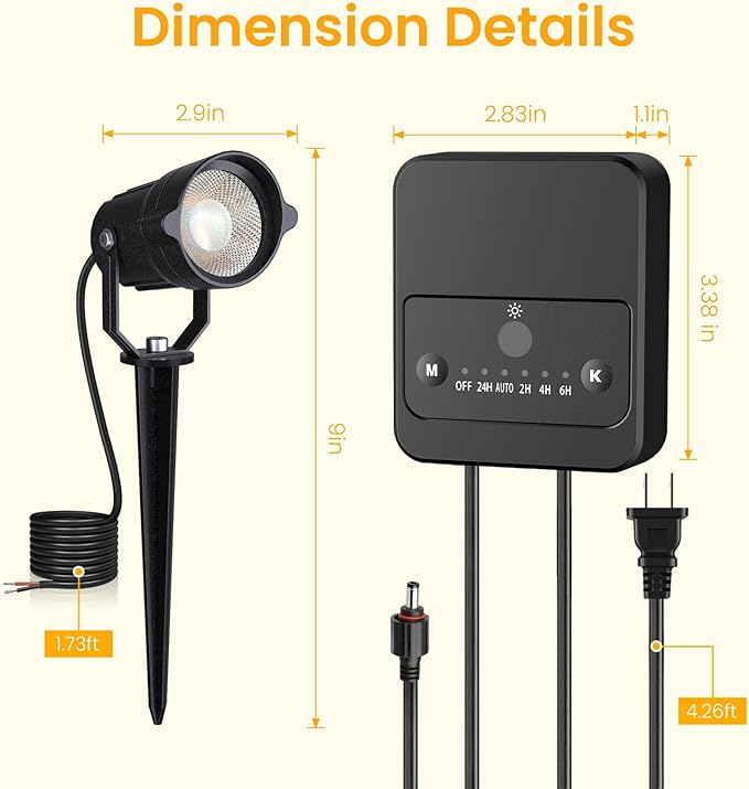 6W Low Voltage Landscape Lighting Kit, Landscape Lights with Transformer 33FT UL-Listed Wire & Connectors, 3000K | Lumora
