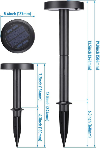 LEONLITE 12-Pack 2CCT Solar Powered Path Lights, 50/100% Dimmable, Auto Dusk to Dawn Landscape Pathway Lights for Sidewalk, Driveway, Garden, 2700K Soft White /4000K Cool White, IP65, 120lm, Black