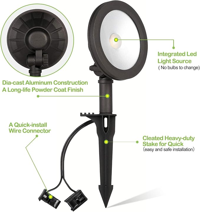 hykolity Low Voltage LED Landscape Wall Wash Light, 7.4W 430LM 12V-24V Wired Outdoor LED Spotlight, 50 Watt | Lumora