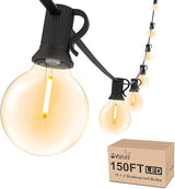 Svater Outdoor String Lights 150FT with 50 Pack Replacement Bulbs for Bistro Backyard Cafe Market, Warm White 2700K | Lumora