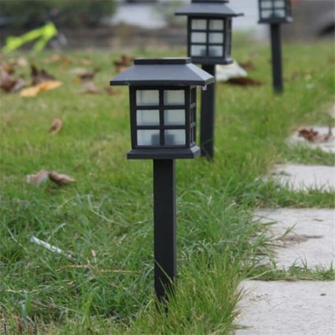 Homoyoyo 5pcs Solar Led Ground Lamp Outdoor Solar Lights for Pathway Garden Walkway Driveway Warm Light