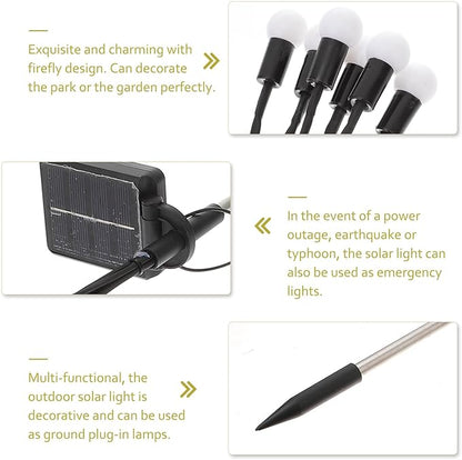 DOITOOL 2pcs Solar Garden Path Lights with Glowing Effect and 8 Modes, Warm White Solar Outdoor Waterproof Landscape Lighting for Yard and Patio Decoration