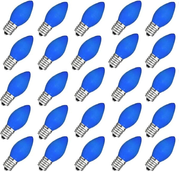 GOOTHY 25 Pack C7 Blue Christmas Replacement Light Bulbs, C7 Blue Incandescent Light Bulbs for Christmas Outdoor | Lumora