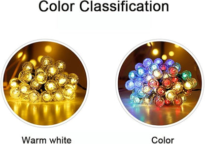 Solar String Lights Outdoor Lights led Small lamp Beads Warm White 8 Functions Colorful Colors Outdoor Engineering Lantern Christmas Garden Decoration