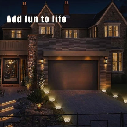 Solar Ground Lights Outdoor, IP65 Waterproof Landscape Lighting for Garden Patio Pathway Lawn Deck Cool White-Warm Light-RGB (Warm Light -12Pack)