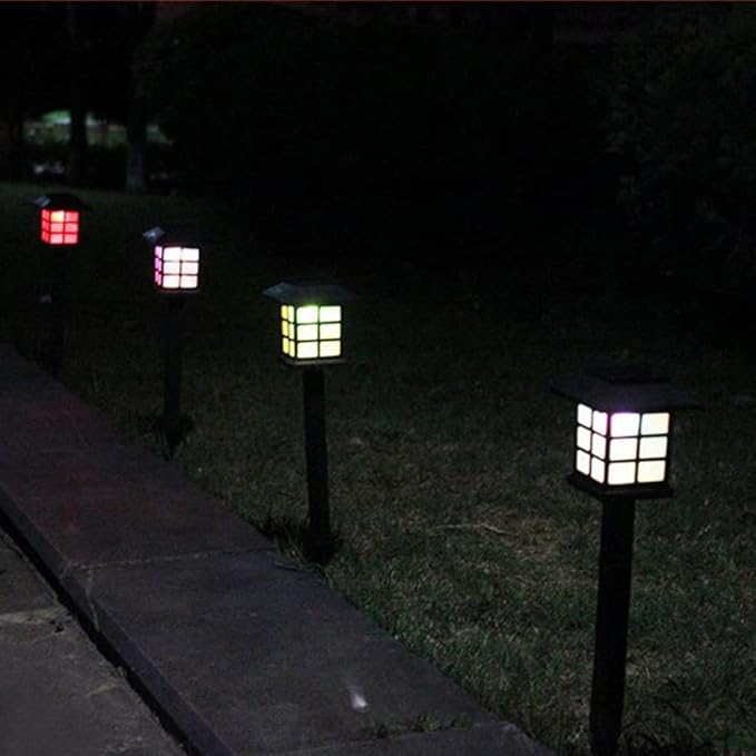 Homoyoyo 5pcs Solar Led Ground Lamp Outdoor Solar Lights for Pathway Garden Walkway Driveway Warm Light