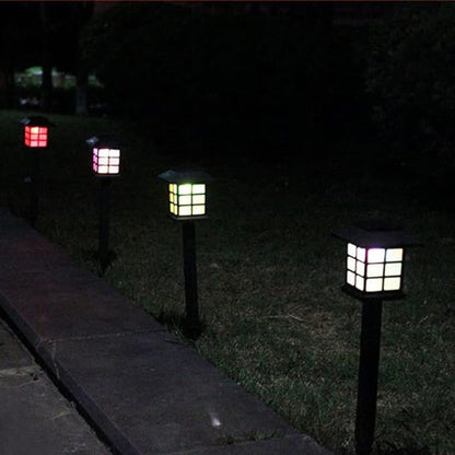 Homoyoyo 5pcs Solar Led Ground Lamp Outdoor Solar Lights for Pathway Garden Walkway Driveway Warm Light
