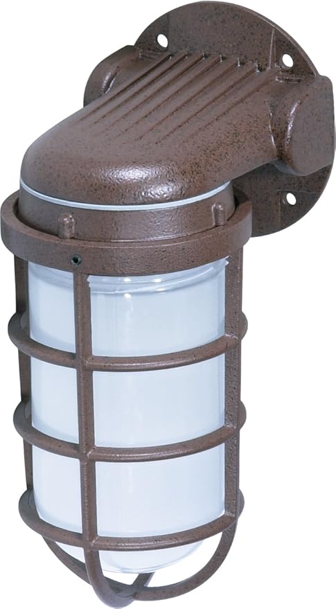 Nuvo Lighting SF76/621 Industrial Style Small Heavy Duty Aluminum Durable Outdoor Wall Mount Porch and Patio Light with Frosted Glass, Old Bronze