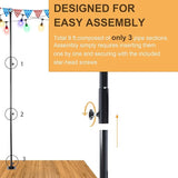 2 Pack 9 FT Heavy Duty String Light Poles,for Hard Concrete Ground,Wood Deck Railing | Lumora