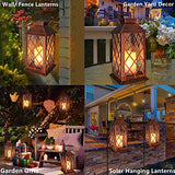 TAKE ME 14" Solar Lanterns Outdoor Garden Lantern Waterproof LED Flickering Flameless Candle Mission Lights for Table,Outdoor,Party