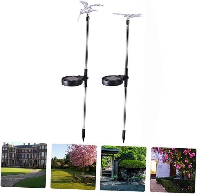 Uonlytech 2pcs Solar Lawn Decor Solar Stick Lamps for Garden Pathway for Unique Landscape Lighting