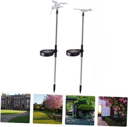 Uonlytech 2pcs Solar Lawn Decor Solar Stick Lamps for Garden Pathway for Unique Landscape Lighting