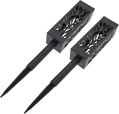 Garneck 2 Pcs Solar Lawn Lamps Hollow Out Ground Inserted LED Garden Decorative Lights Energy Saving Outdoor Solar Powered Pathway Lighting Durable Easy Installation
