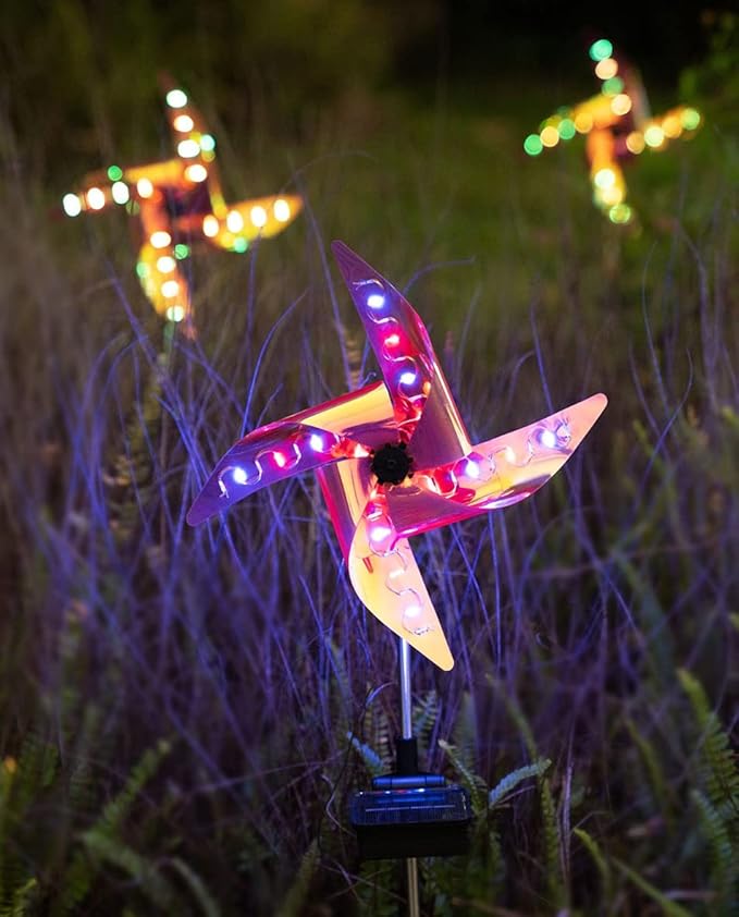 Ulalaza Solar Garden Lights Outdoor Color Changing Decorative Ball Solar Lights for Patio/Lawn/Yard/Path/Christmas