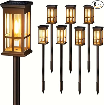 8-Pack Solar Lights Outdoor Waterproof – Solar Powered LED Outdoor Lights for Yard, Patio Light, Garden Decor Pathway Lighting, Lawn Lighting Waterproof, Driveway Decor Accent Glow Path Light