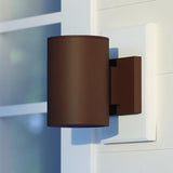 VAXCEL Chiasso Modern Outdoor Porch Light, 5" W x 7.25" H Bronze Cylinder Wall Sconce, Waterproof Dark Sky Wall | Lumora
