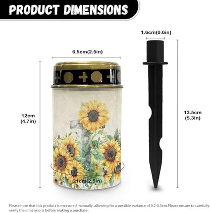 Kuiaobaty Sunflower Outdoor Solar Pathway Lights for Yard Stylish Garden Solar Lights Outdoor Waterproof Solar Pathway Lights Outdoor LED Solar Lights for Outside Sympathy Gifts for Family