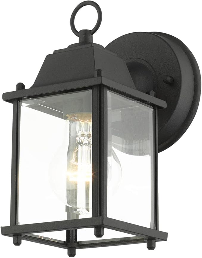 Livex Lighting 7506-14 Frontenac Traditional 1-Light Outdoor Wall Lantern with Clear Beveled Glass Shades, 8" x | Lumora