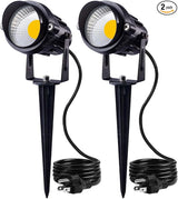 SUNVIE Outdoor Landscape LED Lighting 12W Waterproof Garden Lights COB Led Spotlights with Spiked Stand for Lawn | Lumora