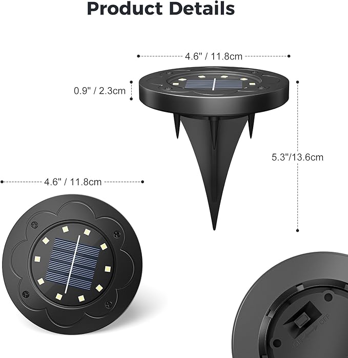 Brightown Solar Lights Outdoor Waterproof, 12 Packs LED In-Ground Lights Outdoor Solar Lights for Yard Patio Garden | Lumora
