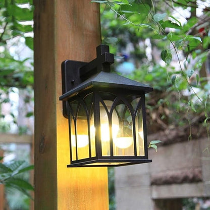 E26 Outdoor Waterproof Wall Light,Fashion Retro Bracket,Die- AlumiExpression artistique m Sconce,Stair Courtyard Corridor Balcony Aisle Lighting Lass Lampshade Illumi Tion Fixture