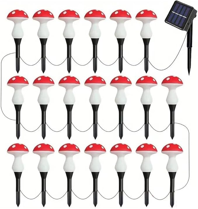 20pk,Cute Solar Lights,Outdoor Path Lights,8 Modes Waterproof Lamp Outside Garden Lights for Pathway Lawn Patio Yard Wedding Decoration
