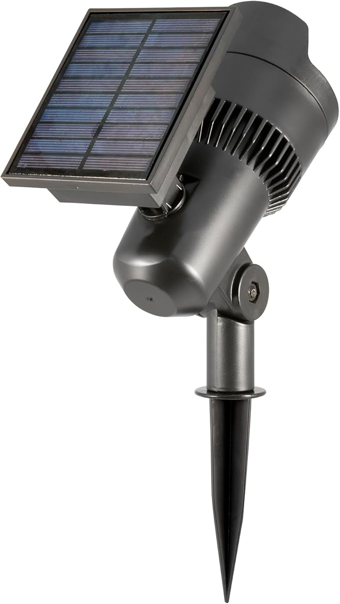 2-Pack Solar Powered Black Spotlights, High/Low Lumens, Adjustable Panel, IP65 - Outdoor Security Flood Light | Lumora