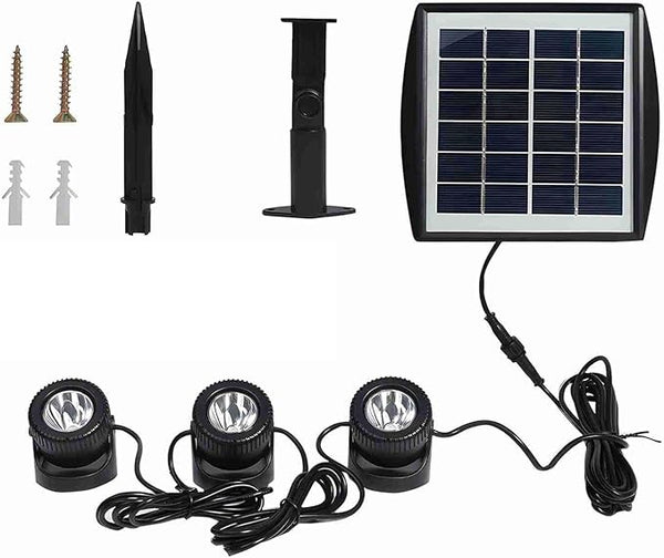 Zerodis Solar Outdoor In Ground Lights LED Solar Pathway with 3 Adjustable Heads for Landscape and Yard Use Garden | Lumora