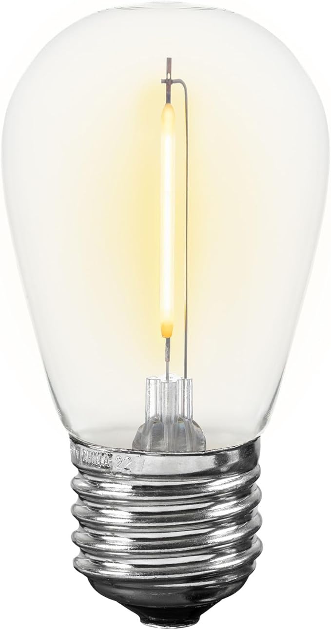 Novelty Lights Outdoor String Light Replacement Bulbs, 25 Pack S14 LED Edison Shatterproof Plastic, E26 Base | Lumora