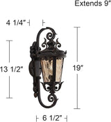 John Timberland Casa Marseille European Vintage Outdoor Wall Light Bronze French Vintage Sconce Fixture Decor for | Lumora