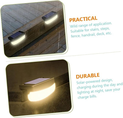 NUOBESTY 2pcs Solar Stair Lamps Outdoor Decks Light for Garden Weather-Resistant LED Step Lights for Fence Handrail Patio Pathway