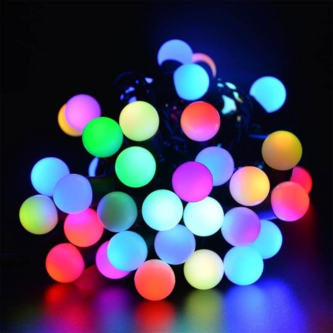 ELEOPTION Smartyard Led String Lights Solar Powered Outdoor Waterproof Night Light Decorative Lights for Outside Garden Camping Patio Party Holiday Wedding (Ball, White)