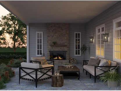 Progress Lighting Endicott Collection 1-Light Clear Seeded Glass Craftsman Outdoor Medium Wall Lantern Light Textured Black