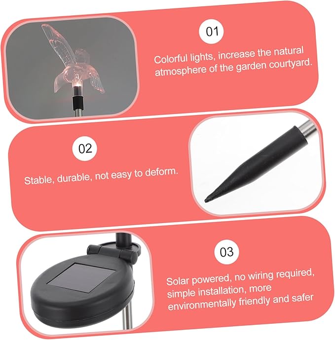 Solar Pathway Lights Outdoor LED Garden Stake Light for Lawn Patio Deck Weather Resistant Solar Powered Landscape Decoration