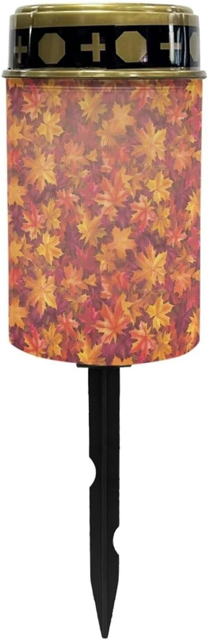 ZOUTAIRONG Red Maple Leaves Solar Light for Cemetery Grave 6 Pack Solar Garden Lights Pathway Lights Solar Powered Solar Pathway Lights Outdoor Cemetery Solar Lights for Grave Solar Lights