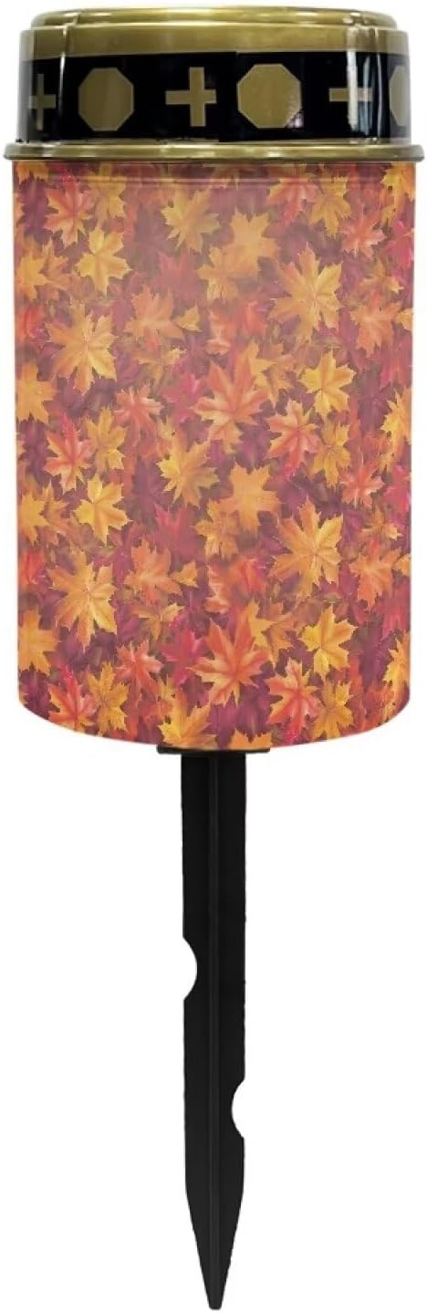 ZOUTAIRONG Red Maple Leaves Solar Light for Cemetery Grave 4 Pack Solar Garden Lights Pathway Lights Solar Powered Solar Pathway Lights Outdoor Cemetery Solar Lights for Grave Solar Lights