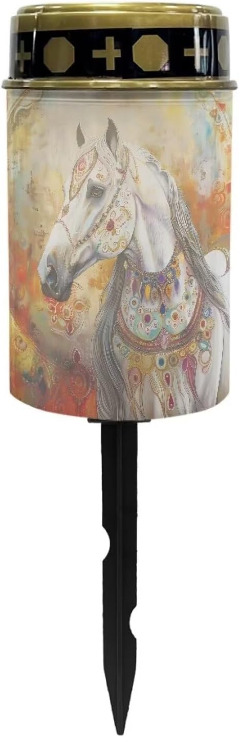 Horse Solar Garden Lights Solar Outdoor Lights Waterproof Solar Lights for Cemetery Landscape Path Lights LED Solar Lamp for Garden Yard Driveway Decorative Light