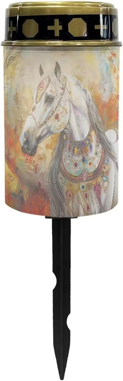 Horse Solar Garden Lights Solar Outdoor Lights Waterproof Solar Lights for Cemetery Landscape Path Lights LED Solar Lamp for Garden Yard Driveway Decorative Light