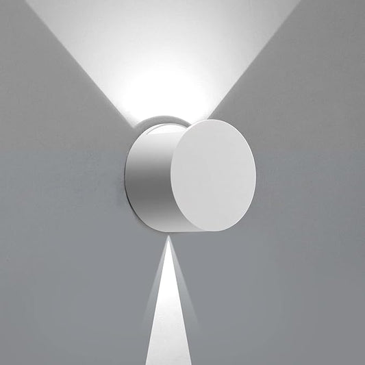 Kawell 8W Modern LED Wall Sconce Light Up Down Waterproof Outdoor Wall Lamp Indoor Hardwired for Bedroom Bathroom Hallway Stairs Porch, White 6000K