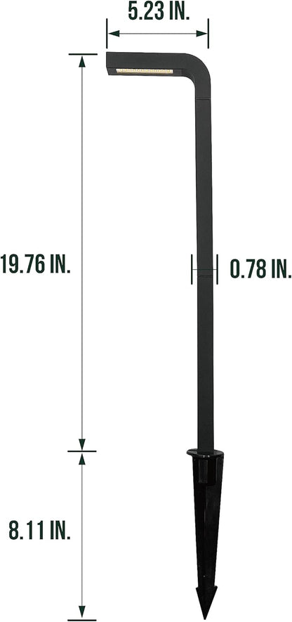 GKOLED Low Voltage Landscape Lighting, Outdoor LED Path Lights, 3W 9-15V AC/DC Garden Light for Yard, Lawn, Pathway, Walkway, Die-cast Aluminum Housing, Black, 6 Pack