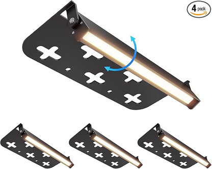 4 Pack 7 Inch Retaining Wall Lights, 5W LED Hardscape Lighting 12V AC/DC Low Voltage Step Lights Outdoor, 2700K Soft White IP65 Waterproof Landscape Lighting for Patio Walls Stairs